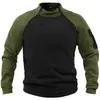 Comércio Exterior Transfronteiriço Masculino Gola Alta Zíper Manga Longa Tática Moletom Pulôver Lã Polar Jaqueta Quente