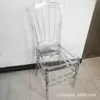Silla de plástico transparente estilo bambú para banquetes de bodas de hotel, silla de banquete simple de acrílico cristalino Napoleón para exteriores