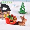 Nuevo alce de Navidad nieve anciano trineo ciervo coche micro paisajismo decoración de nieve locomotora vagón decoración de resina