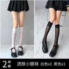 Meias Veludadas Acima do Joelho para Mulheres, Meias Finas de Verão para Panturrilha, Meias de Meia-Perna Estilo College Jk Japonês, Meias Longas