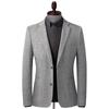 Traje Grueso de Punto Jacquard Elástico para Primavera y Otoño Traje para Hombres Jóvenes y de Mediana Edad Corte Ajustado Sin Planchar Casual Individual Occidental Hombre
