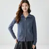 Cardigan de Cachemira de Sarga con Hilo Fantasía Nuevo para Otoño e Invierno Chaqueta de Punto Moda Estilo Adelgazante Holgada Engrosada con Cremallera Cuello Alto
