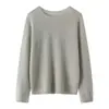 Suéter feminino de seda de amoreira e cashmere, nova coleção outono/inverno 2026, malha de alta qualidade, estilo solto e relaxado, suéter de gola redonda