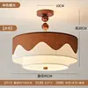 Lâmpada de comércio exterior E27 vento Nanyang estudo quarto sala de jantar lustre estilo Wabi-sabi retrô mesa de jantar tecido japonês estilo antigo meio