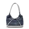 Bolso de Axila Casual de Mezclilla para Mujer 2025 Nueva Moda Estilo Coreano Estilo Preppy Bolso Tote Bolso de Hombro Versátil