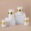 Frasco creme a vácuo de camada dupla galvanizado 15g30g50g100g sub-embalagem para loção de base frasco creme tipo pump