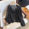 Roupas de Verão Femininas Plus Size, Ligeiramente Gordinhas, Xale Elegante e Solto, Cardigan Fino, Camisa de Chiffon para Ar Condicionado, Roupas de Proteção Solar