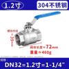 Válvula de esfera de duas peças de aço inoxidável 304 2PC válvula de rosca interna válvula de esfera de duas peças interruptor de vapor 4 minutos 1 polegada