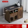 Mesa de Chá Móvel Mesa de Chá Uso Doméstico Estilo Chinês Armário de Chá Varanda Com Rodas Mesa de Café Carrinho de Chá Conjunto de Chá Chaleira Integrada