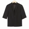 Traje Casual de Siete Mangas Estilo Ligeramente Maduro Tendencia para Hombres Primavera y Verano Delgado Estilo Coreano Juvenil Holgado de Manga Media Traje para Hombre