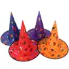 Sombrero de Bruja de Halloween Sombrero de Mago Sombrero de Fiesta de Disfraces Cosplay Sombrero Impreso No Tejido Sombrero Mágico
