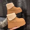 Botas de Nieve Cortas para Mujer 2026 Invierno Nuevo Estilo con Forro de Polar y Suela Gruesa para Figuras Pequeñas