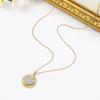 Nuevo Collar de Acero de Titanio Europeo y Americano de Venta Caliente Transfronterizo para Mujer Ins Chapado en Oro Plata Colgante Bicolor Moda Elegante Venta Directa de Fábrica