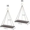 Estante de Almacenamiento de Cuerda de Cáñamo de Madera para Montar en la Pared, Estante para Colgar en la Pared, Estante de Almacenamiento, Adorno de Maceta Colgante de Madera para Montar en la Pared