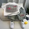 Conjunto de Verano Estilo Urbano para Niños 2026 Ropa de Verano Nueva, Genial y Elegante para Niños Conjunto de Dos Piezas con Top de Manga Corta para Bebé Moderno