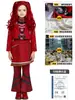 Costume Cosplay Rainha Vermelha Descendentes 5 Transfronteiriço Festival de Halloween Pequena Princesa Vermelha Conjunto Infantil Vermelho