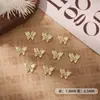 Acessórios de arte do prego: Laços de metal com diamantes, decorações de unha de borboleta pequenas tridimensionais transparentes como gelo, materiais para nail art DIY