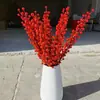 Fruta Roja Fruta de la Fortuna Acebo Flor Artificial Decoración Año Nuevo Flor Falsa Decoración Festival de Primavera Arreglo Floral Mesa de Sala de Estar Decoración con Flores Secas