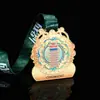 Medalla de metal de competición de maratón placa conmemorativa de honor medalla producción personalizada con impresión de logotipo
