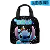 Bolsa de almuerzo con estampado de dibujos animados de Stitch transfronteriza para estudiantes de primaria y secundaria, lonchera térmica, bolso de mano, bolsa de comida para niños
