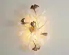 Lustre Criativo de Cerâmica Folha de Ginkgo Transfronteiriço Luminária Artística para Restaurante Iluminação Minimalista Pós-Moderna para Quarto Principal