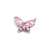 Mini Zircônia Pequena Borboleta Arte de Unha Diamante Joia Transparente Rosa Super Brilho Cristal Olho de Cavalo Liga Borboleta Acessórios para Arte de Unha