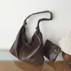 Bolsa Tote Relaxada Estilo Coreano para Axila Feminina 2026 Outono Nova Bolsa de Ombro Única Retro Grande Capacidade Bolsa Saco para o Dia a Dia