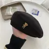 Boina de lã nova para outono e inverno, chapéu de pintor estilo britânico da moda, boina retrô versátil que afina o rosto para homens e mulheres