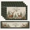 Juego de cinco piezas de camino de mesa y mantel individual navideño transfronterizo, decoración de mantel de poliéster de hombre de jengibre, dropshipping disponible
