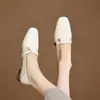 Mocasines de tacón grueso para mujer, sin cordones, con diseño de camelia, súper suaves, puntera cuadrada, estilo francés, cómodos para los pies