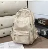 Mochila de Lona Estilo Japonés Ins para Campus de Gran Capacidad Estilo Ropa de Trabajo Mochila de Pareja de Moda Mochila de Entrenamiento de Baloncesto con Amortiguación de Aire de Alta Calidad