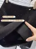 Falda Midi de Lana Estilo Francés para Mujer 2025 Nuevo Diseño Tallas Grandes con Falda Corta Única de Lentejuelas y Pedrería de Alta Resistencia
