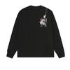 Camiseta Masculina de Algodão Pesado Marca da Moda Bordado de Letras Retrô Gola Redonda Manga Longa Primavera e Outono Novo High Street Americano Top Solto