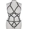 Ropa interior de PP para mujer, chica rellenita, sexy, enterizo con cordones, faja elástica ajustada, hueca, accesorios para la pierna, envoltorio de muslo