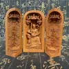 Suprimentos Taoístas Madeira de Jujuba Zhao Gongming Estátuas Sankai Escultura em Buxo Ornamentos Taoístas Zhao Xuantan Estátuas Sankai do Deus da Riqueza