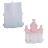Molde de Resina DIY Flor de Papoula Casa Castelo 3D Ornamento Sonhador Decoração Estilo Europeu Desenho Animado Molde de Silicone