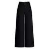 Calça Wide Leg da Moda Nova Mistura de Lã para Mulheres Outono/Inverno 2026 Calça Casual Grossa de Cintura Alta Calça Reta de Nove Décimos Petite