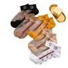 Calcetines de mujer caqui Calcetines de cristal letra CC calcetines retro verano delgados calcetines de barco transpirables medias de cristal moda