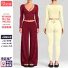 Conjunto de fitness transfronterizo con tirantes estilo ballet, top de manga larga, secado rápido, levantamiento de glúteos, ajuste holgado, conjunto deportivo para correr al aire libre para mujer