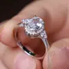 Anel redondo de quatro garras com zircônia cravejada, novo, de fronteira, personalidade simples, nicho, anel único, uma geração de cabelo