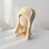 Sombrero Volador de Punto con Protección para las Orejas Nuevo Otoño e Invierno Piel de Conejo Angora Sombrero Lei Feng para Niño Sombrero Engrosado Cálido con Protección para las Orejas para Niña