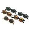 Gafas de Sol Ovaladas Retro Americanas Transfronterizas Personalizadas Marco Pequeño Parasol Gafas de Sol con Montura de Carey para Mujer Modernas Adelgazantes Anti-UV