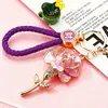 Chaveiro de Flor Rosa de Corda Trançada para Carro de Mulheres, Argola de Chaveiro Pingente de Bolsa de Metal, Presente Criativo Atacado Aliexpress