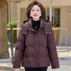 Chaqueta de Plumas de Ganso Blanco para Madre de Mediana Edad y Mayor, Marca de Alta Gama para Mujer, Nueva de Invierno, Engrosada, Tallas Grandes, Corta, Elegante, Ropa de Abrigo
