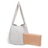 Bolsa Transversal da Moda Outono e Inverno da Amazon para Vendas Internacionais Bolsa Tricotada Portátil Bolsa Tote de Grande Capacidade Bolsa de Ombro Tecida Personalização