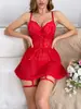 Atacado Lingerie Erótica Renda Camisola Camisola Transparente Delicada Franzida Sexy Doce Roupa de Dormir para Mulheres Comércio Exterior