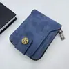 Nueva Cartera Corta con Cremallera para Hombre Cartera para Monedas Cartera con Diseño de Hebilla de Cobre Cartera Resistente al Desgaste Moda