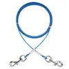 Correa anti-mordidas para perro, correa de tracción fija para patio exterior para perros pequeños y medianos, material de cuerda de alambre de acero PVC, cadena de perro extendida