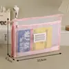 Bolsa Classificadora de Assuntos com Zíper de Camada Dupla, Bolsa para Documentos de Assunto, Bolsa de Armazenamento Portátil Transparente com Malha de Grande Capacidade para Provas de Estudante