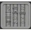 Nuevo molde de silicona para decoración de uñas con diseño de enredadera de flores estilo vintage y lazo de ensueño